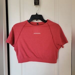 Alphalete Women's Amplify Short Sleeve Crop Top Red Size XXL